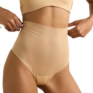 Frederick’s of Hollywood Shaping High Rise Thong Panty Nude  3X/4X NWT